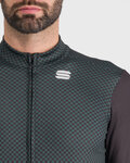 SPORTFUL Cyklistický dres s dlouhým rukávem zimní - CHECKMATE THERMAL - černá/zelená