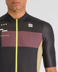 SPORTFUL Cyklistický dres s krátkým rukávem - BREAKOUT SUPERGIARA - černá/hnědá