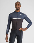 SPORTFUL Cyklistický dres s dlouhým rukávem zimní - PISTA THERMAL - černá/modrá