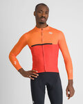 SPORTFUL Cyklistický dres s dlouhým rukávem zimní - PISTA THERMAL - červená/oranžová