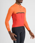 SPORTFUL Cyklistický dres s dlouhým rukávem zimní - PISTA THERMAL - červená/oranžová
