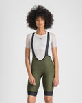 SPORTFUL Cyklistické kalhoty krátké s laclem - GIARA 2 W - zelená