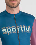 SPORTFUL Cyklistický dres s krátkým rukávem - SUPERGIARA LOGO - modrá/bordó