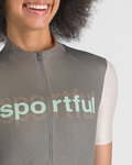 SPORTFUL Cyklistický dres s krátkým rukávem - SUPERGIARA LOGO W - šedá/růžová