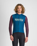 SPORTFUL Cyklistický dres s dlouhým rukávem zimní - SUPERGIARA LOGO THERMAL - modrá/fialová