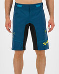 KARPOS Cyklistické kalhoty krátké bez laclu - BALLISTIC EVO - modrá/zelená