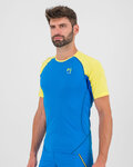 KARPOS Cyklistické triko s krátkým rukávem - LAVAREDO - modrá/žlutá
