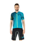 KARPOS Cyklistický dres s krátkým rukávem - GREEN FIRE - tyrkysová