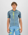 KARPOS Cyklistický dres s krátkým rukávem - GREEN FIRE - žlutá/modrá