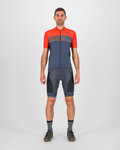 KARPOS Cyklistický dres s krátkým rukávem - GREEN FIRE - červená/šedá