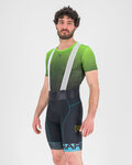 KARPOS Cyklistické kalhoty krátké s laclem - VERVE EVO - černá/tyrkysová