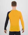 KARPOS Cyklistické triko s dlouhým rukávem - DINAMICO MERINO 130 - žlutá/černá