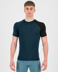 KARPOS Cyklistické triko s krátkým rukávem - DINAMICO MERINO 130 - modrá/černá