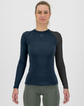 KARPOS Cyklistické triko s dlouhým rukávem - DINAMICO MERINO 130 W - modrá/černá