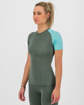 KARPOS Cyklistické triko s krátkým rukávem - DINAMICO MERINO 130 W - zelená