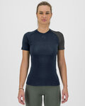 KARPOS Cyklistické triko s krátkým rukávem - DINAMICO MERINO 130 W - modrá/černá