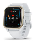 GARMIN chytré hodinky - VENU SQ 2 MUSIC - zlatá/bílá