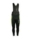 HAVEN Cyklistické kalhoty dlouhé s laclem - ISOLEERA - černá/zelená