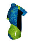HAVEN Cyklistický dres s krátkým rukávem - SINGLETRAIL KID - modrá/zelená