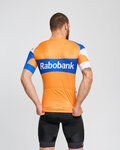 BONAVELO Cyklistický dres s krátkým rukávem - RABOBANK - oranžová/modrá