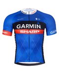 BONAVELO Cyklistický dres s krátkým rukávem - GARMIN SHARP - modrá/černá