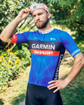 BONAVELO Cyklistický dres s krátkým rukávem - GARMIN SHARP - modrá/černá