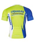 BONAVELO Cyklistický dres s krátkým rukávem - LIQUIGAS CANNONDALE - modrá/zelená/bílá