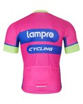 BONAVELO Cyklistický dres s krátkým rukávem - LAMPRE - růžová/modrá