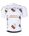 BONAVELO Cyklistický dres s krátkým rukávem - AG2R LA MONDIALE - bílá/modrá