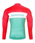 BONAVELO Cyklistický dres s dlouhým rukávem zimní - HUNGARY WINTER - červená/zelená