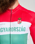 BONAVELO Cyklistický dres s dlouhým rukávem zimní - HUNGARY WINTER - červená/zelená