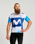 BONAVELO Cyklistický dres s krátkým rukávem - MOVISTAR 2025 - bílá/modrá