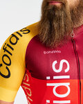 BONAVELO Cyklistický dres s krátkým rukávem - COFIDIS 2026 - červená/žlutá