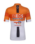 BONAVELO Cyklistický dres s krátkým rukávem - INEOS GRENADIERS KID 2026 - bílá/oranžová