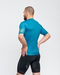 HOLOKOLO Cyklistický dres s krátkým rukávem - VICTORIOUS GOLD ELITE - tyrkysová