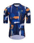 HOLOKOLO Cyklistický dres s krátkým rukávem - STROKES - oranžová/modrá