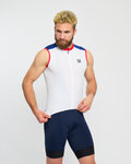 HOLOKOLO Cyklistický dres bez rukávů - SIMPLE - bílá/modrá