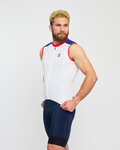 HOLOKOLO Cyklistický dres bez rukávů - SIMPLE - bílá/modrá