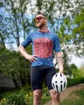 HOLOKOLO Cyklistický dres s krátkým rukávem - TAMELESS - modrá/červená