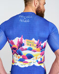 HOLOKOLO Cyklistický dres s krátkým rukávem - VOYAGE - modrá/vícebarevná