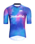 HOLOKOLO Cyklistický dres s krátkým rukávem - TEAM SPIRIT - modrá/vícebarevná