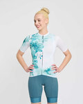 RIVANELLE Cyklistický dres s krátkým rukávem - FLOWERY LADY - bílá/zelená