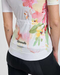 RIVANELLE Cyklistický dres s krátkým rukávem - FLOWERY LADY - bílá/růžová/zelená