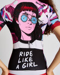 RIVANELLE Cyklistický dres s krátkým rukávem - SUNSET ELITE LADY LIMITED EDITION - růžová/vícebarevná