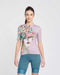 RIVANELLE Cyklistický dres s krátkým rukávem - MADAM FLOWER - béžová/vícebarevná