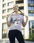 RIVANELLE Cyklistický dres s krátkým rukávem - MADAM FLOWER - béžová/vícebarevná