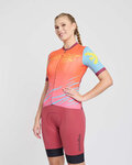 RIVANELLE Cyklistický dres s krátkým rukávem - LESS TALK - červená/vícebarevná