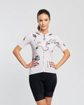 RIVANELLE Cyklistický dres s krátkým rukávem - TATTOO - ivory/šedá