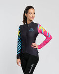 RIVANELLE Cyklistický dres s dlouhým rukávem zimní - MEDITATION WINTER - černá/růžová