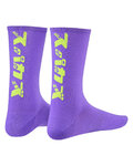 SUPACAZ Cyklistické ponožky klasické - KATAKANA - fialová